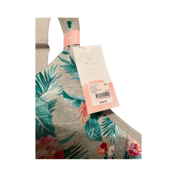 Cacique Tropical Floral Sports Bralette Size 42D, NWT - Picture 2 of 5